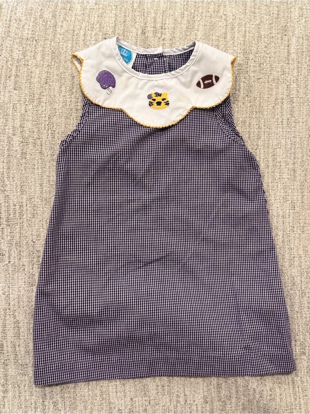 Krewe LSU football purple gingham dress